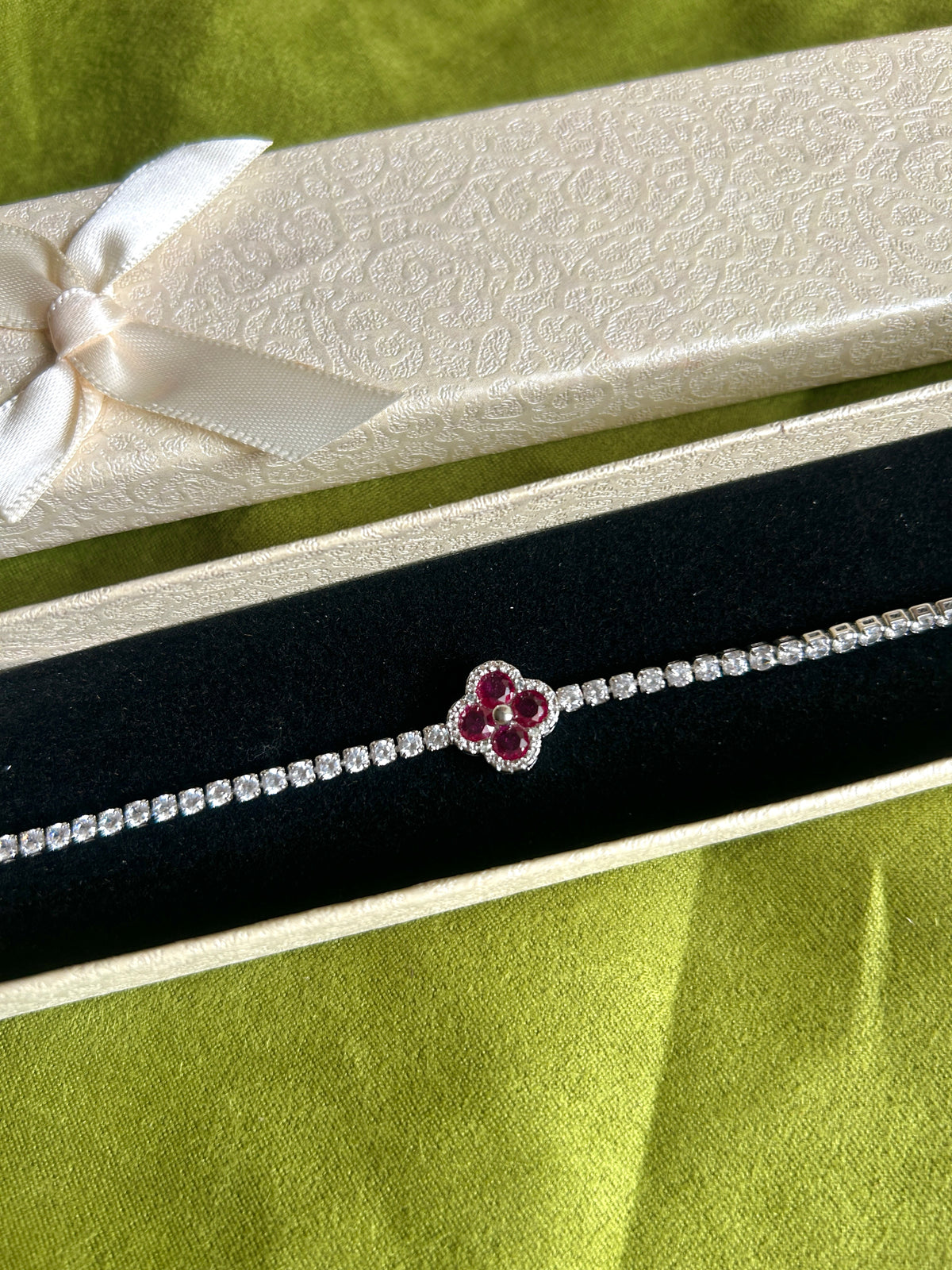 The Ruby Clover Tennis Bracelet