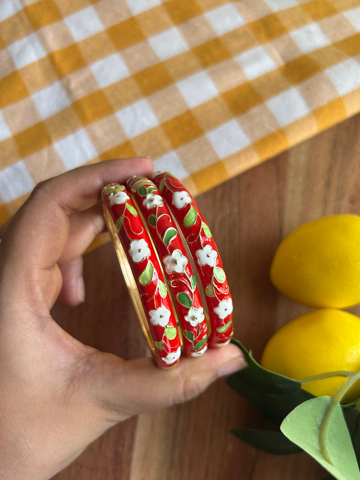 Red Floral Bangle (Pack of 1)