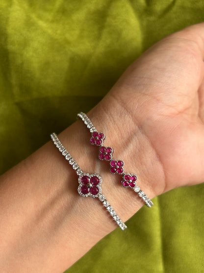 The Ruby Clover Tennis Bracelet