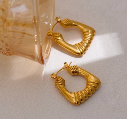 Regal Square Vintage Hoop Earrings