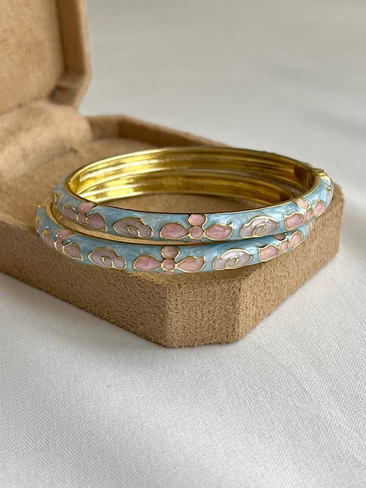 Pastel Blue Floral Bangle (each bangle)