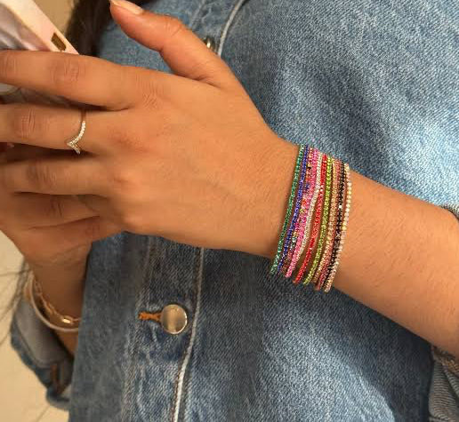 Multicolour Rhinestone Tennis bracelets