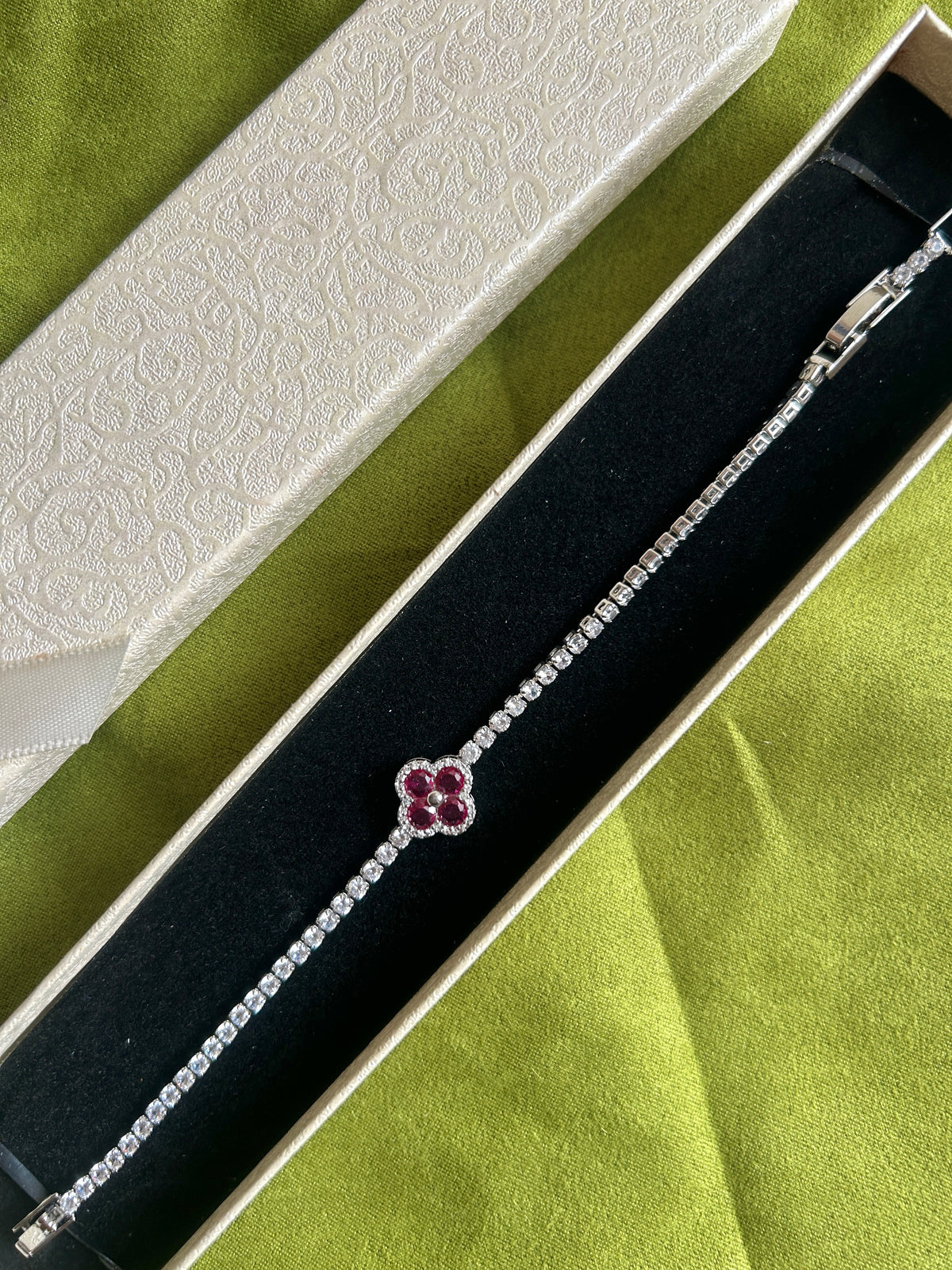 The Ruby Clover Tennis Bracelet