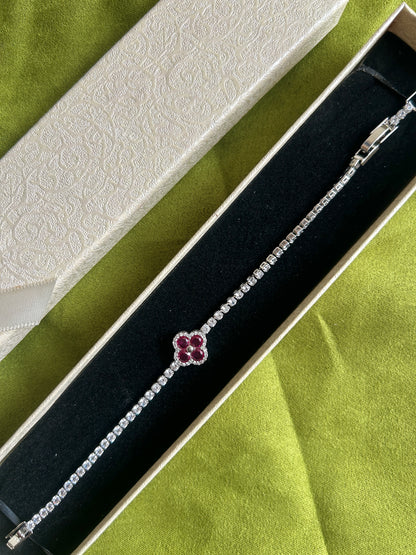 The Ruby Clover Tennis Bracelet