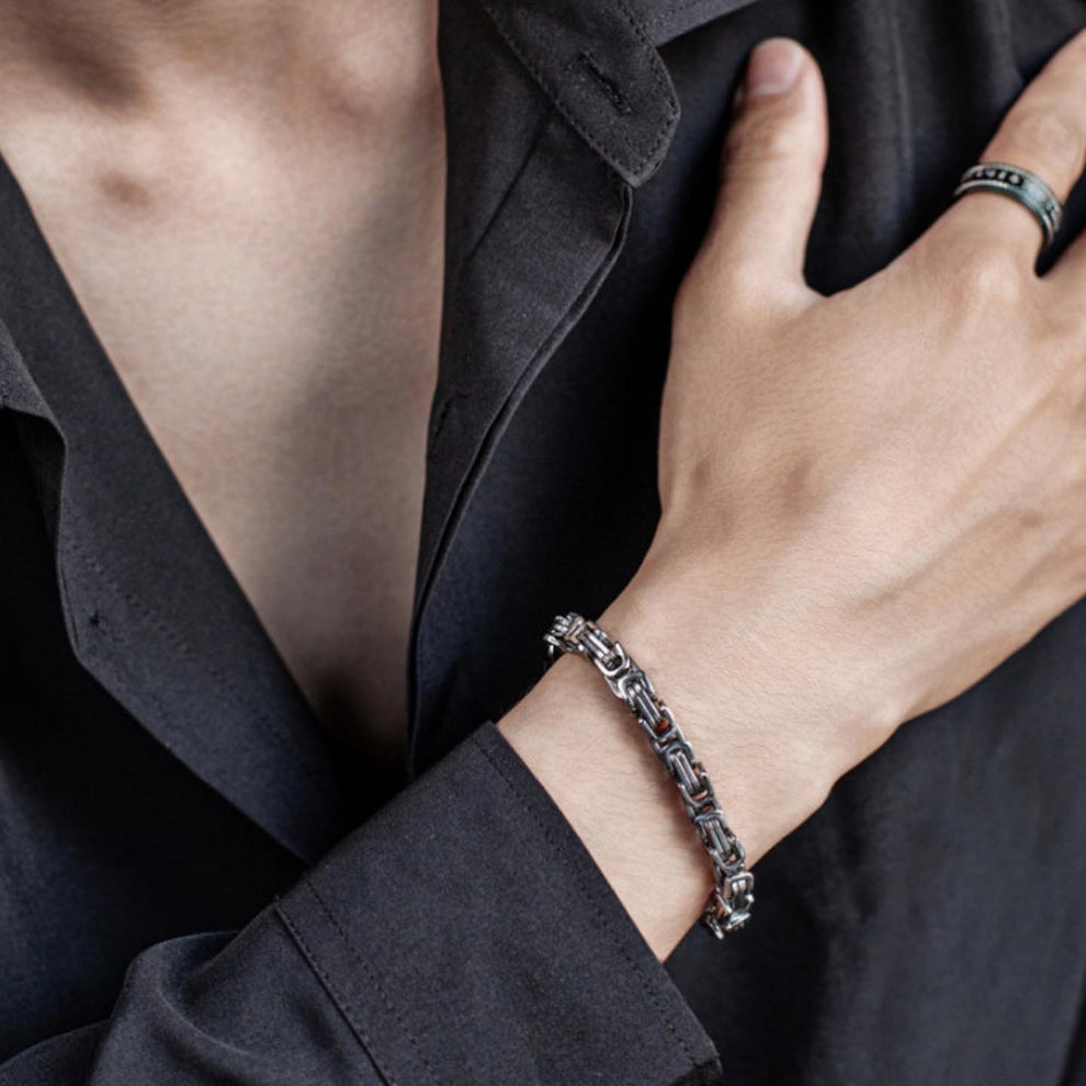 Braided Silver Chain Bracelet