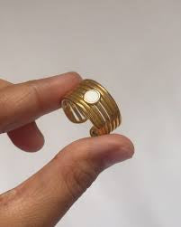 Gold multi layer ring