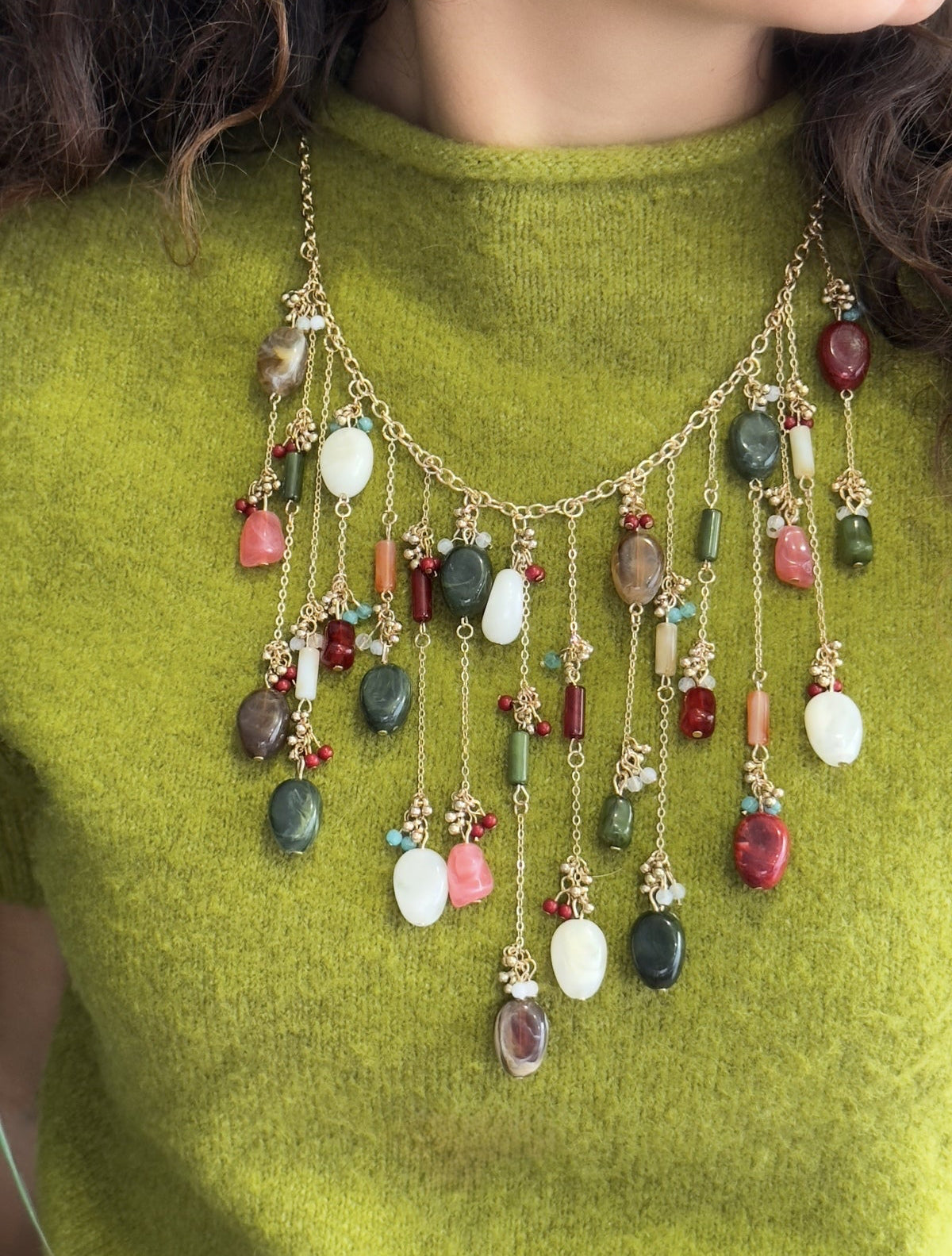 Boho Statement Waterfall Necklace