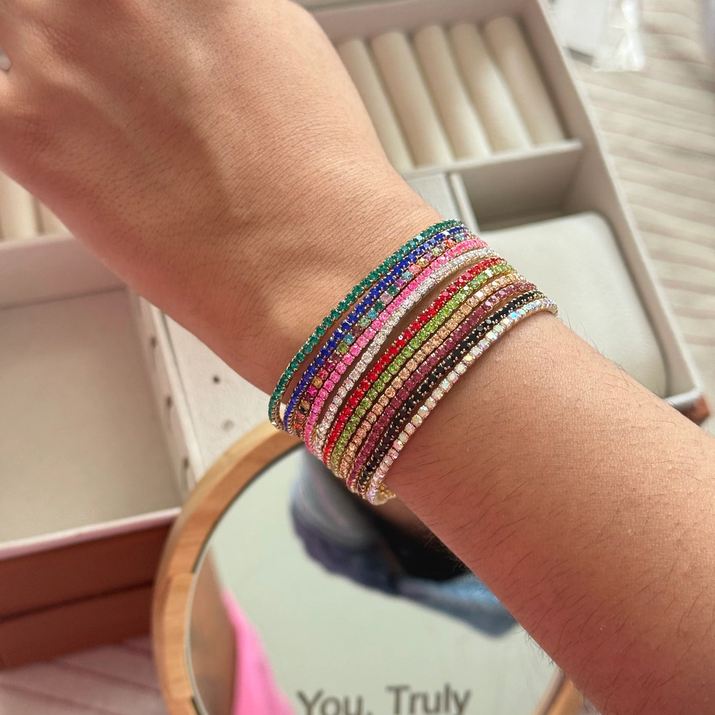 Multicolour Rhinestone Tennis bracelets