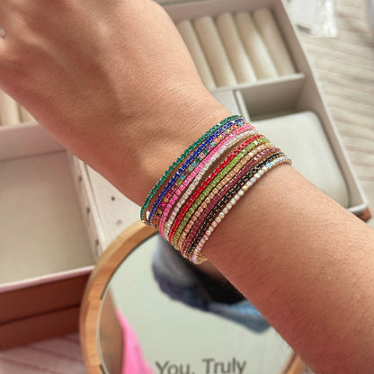 Multicolour Rhinestone Tennis bracelets