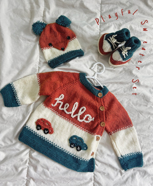 Playful Dual Colour Sweater Set