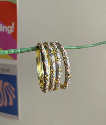 Lilac Flower Vintage Bangle (each bangle)