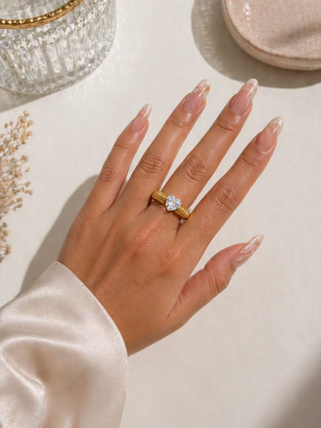 Zyra Heart Ring (Adjustable)