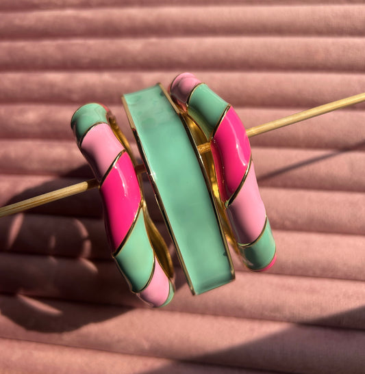 Candy floss Vintage Bangle Stack