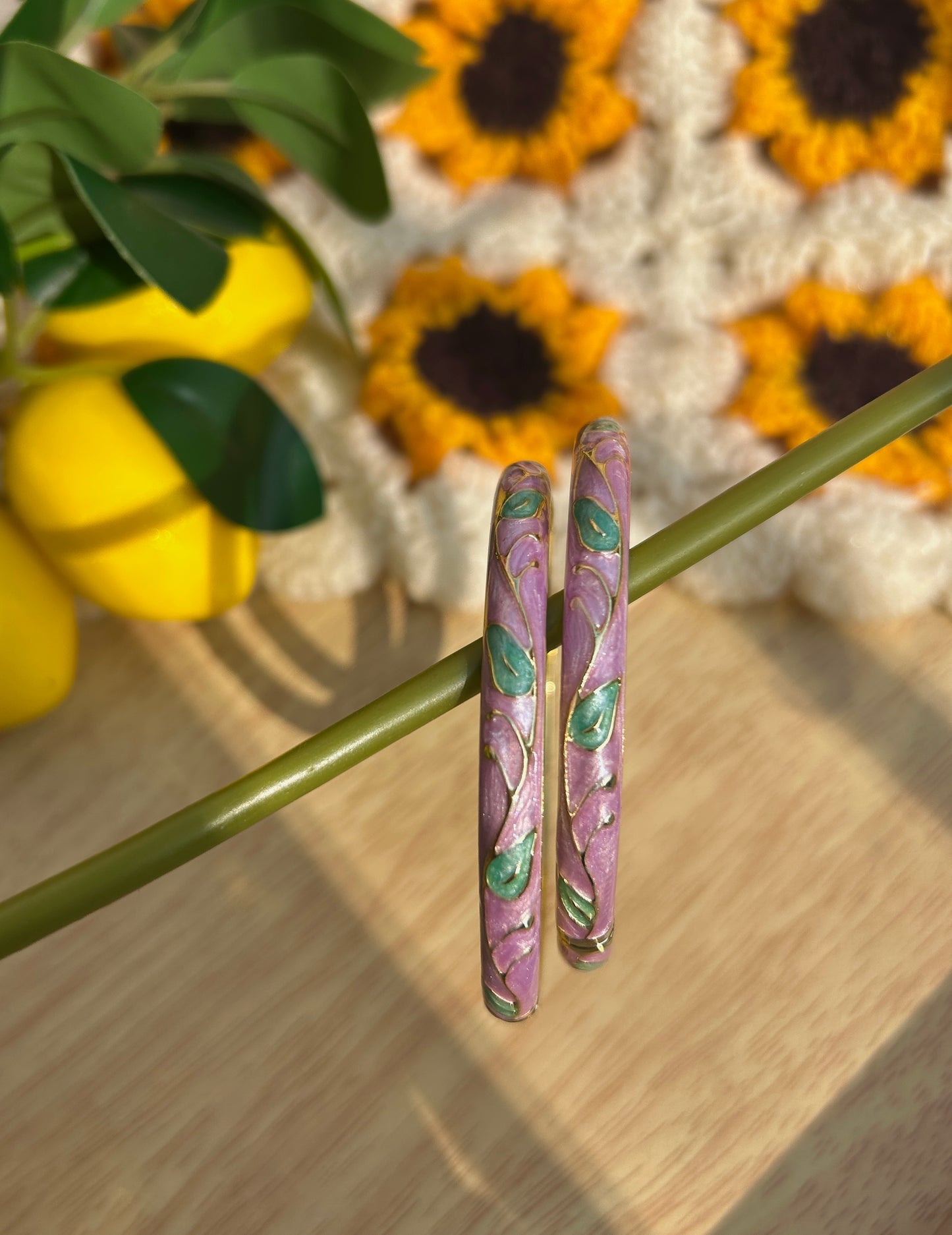 Purple Floral Vintage Bangle (each bangle)