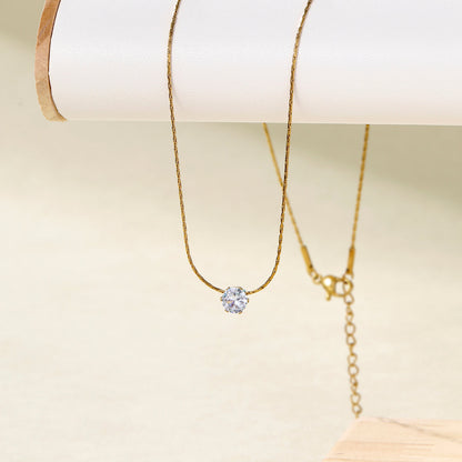 Dainty Solitare Necklace