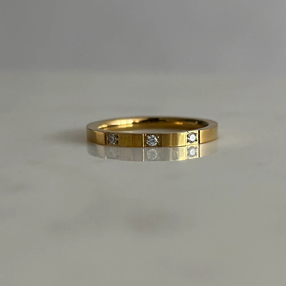 Tri-stone Band Ring