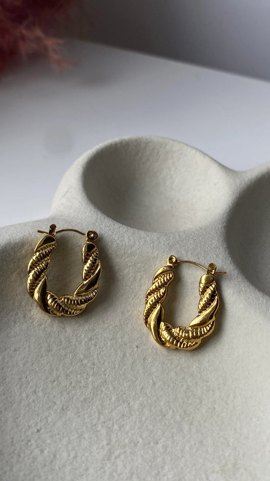 Textured Twiste Hoop Earrings
