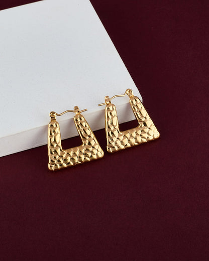 Chunky Textured Gold Mini Hoops