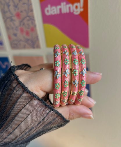 Pink butterfly bangle (each bangle)