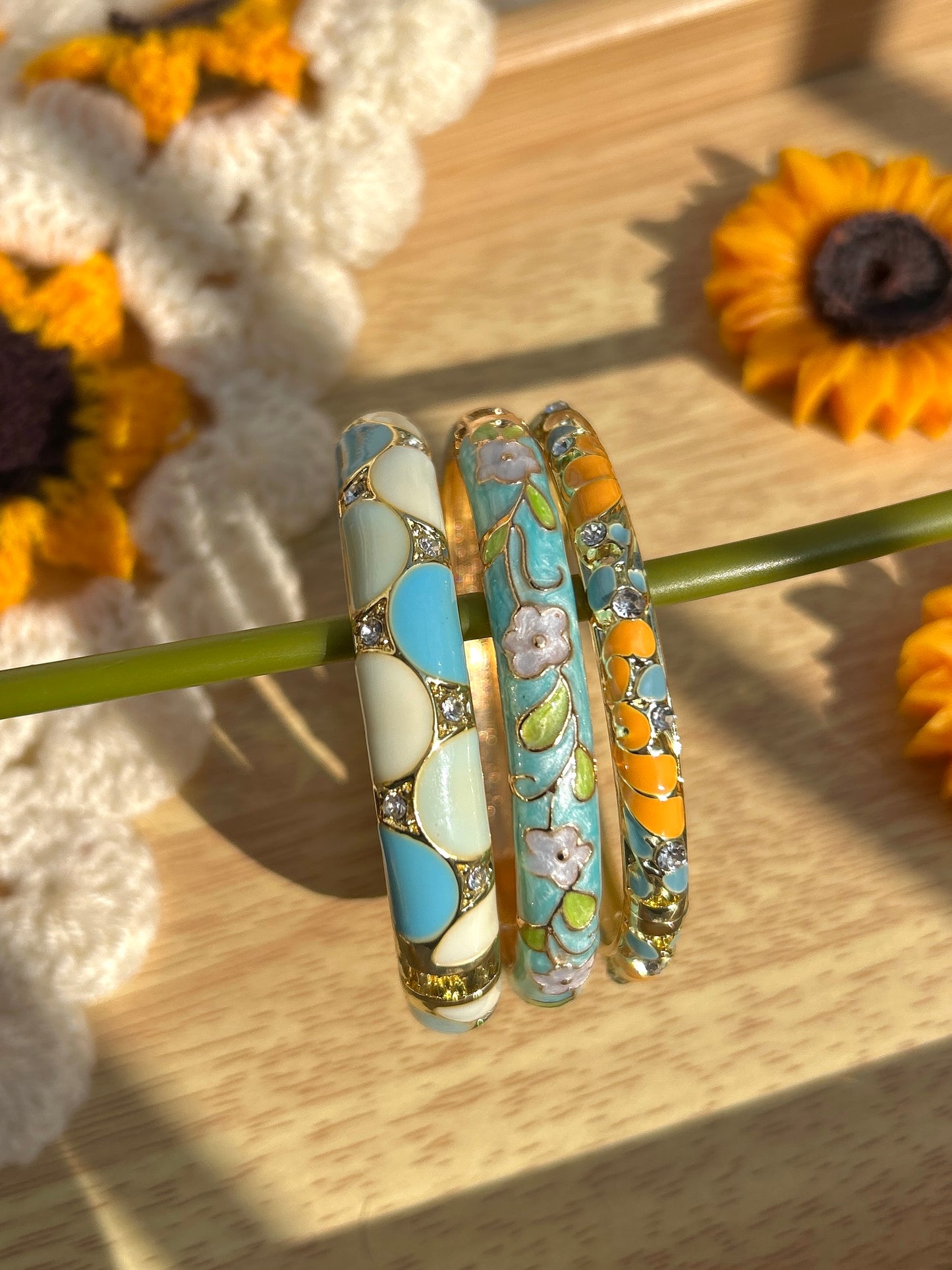 Azure Bloom Stack (set of 3)