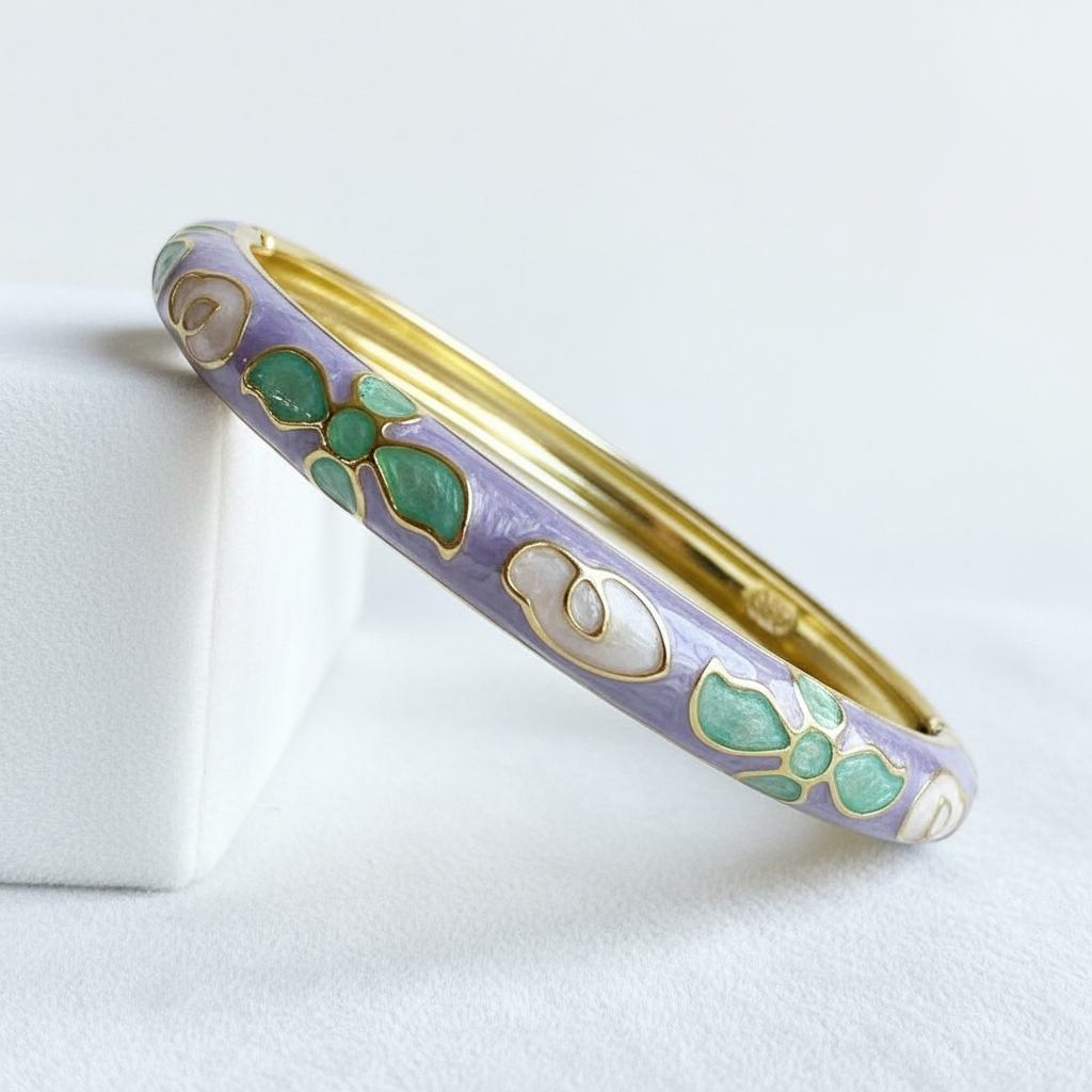 Purple floral vintage bangle (each bangle)
