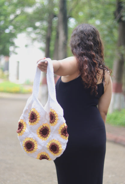 Sunflower fields tote bag