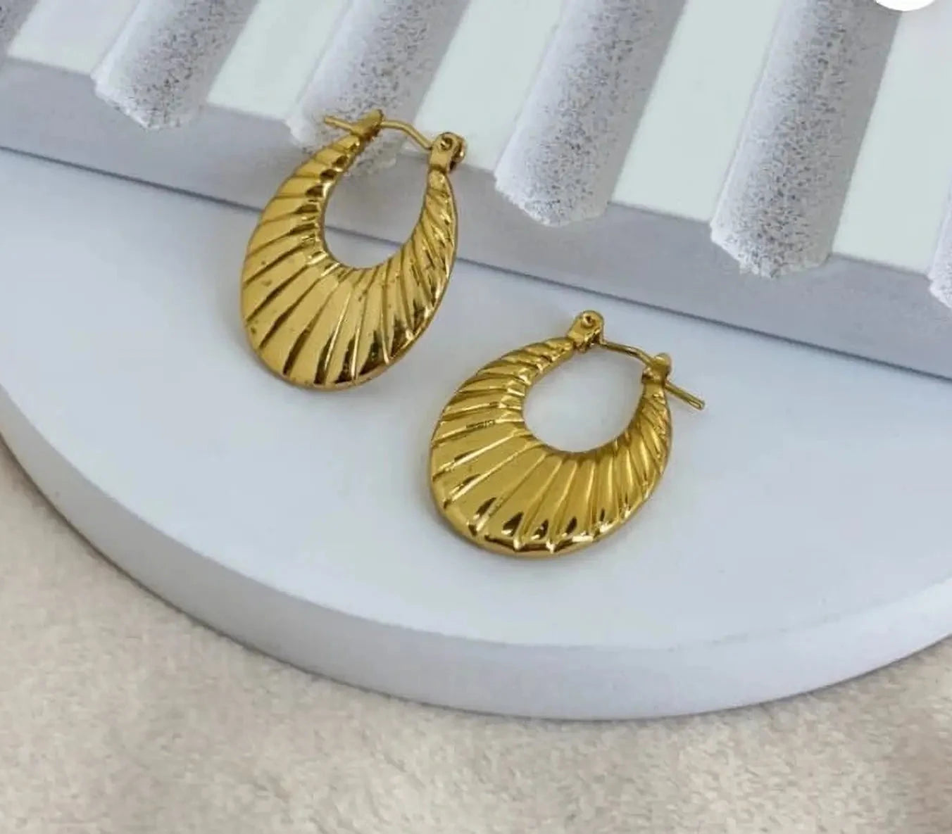 Textured Shell Hoop Earrings