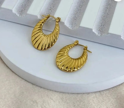 Textured Shell Hoop Earrings