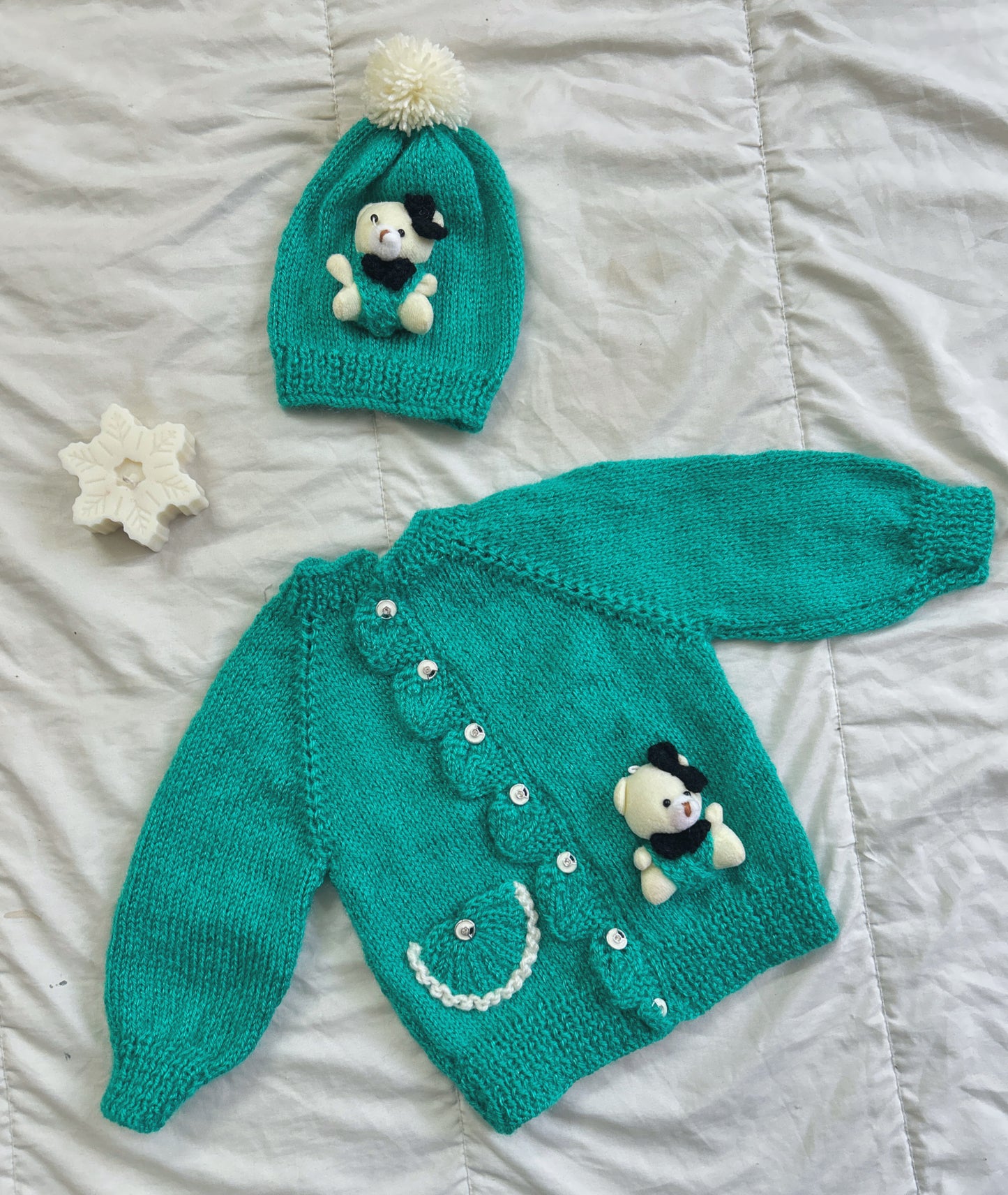Teddy Cardigan with Cap