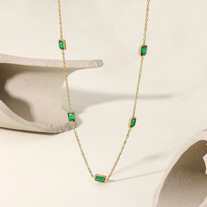 Emerald Stone Statement Necklace
