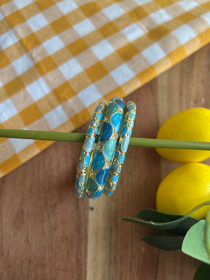 Blue Vintage Bangle Stack (Pack of 3)