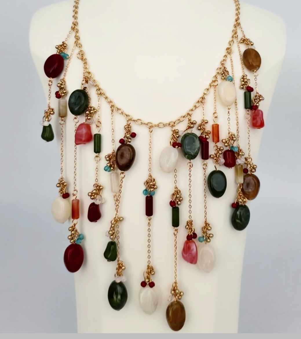 Boho Statement Waterfall Necklace