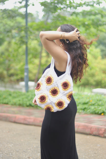 Sunflower fields tote bag