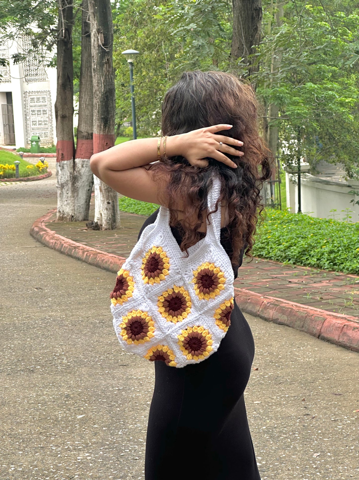 Sunflower fields tote bag