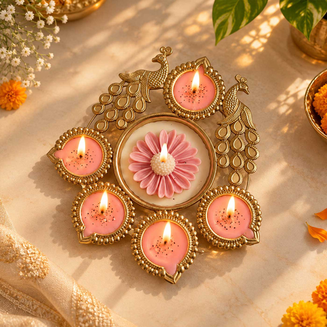 Peacock Urli Oud Scented Candle