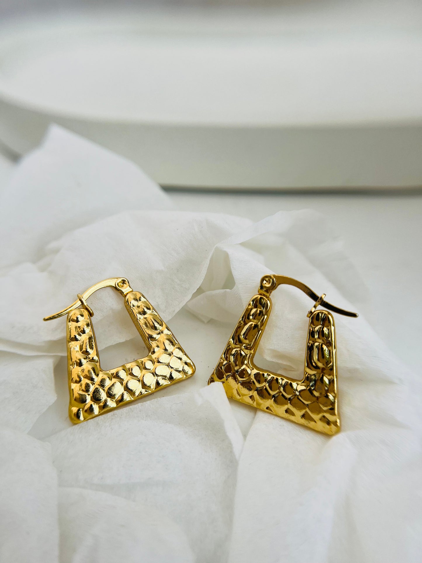Chunky Textured Gold Mini Hoops