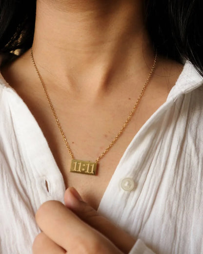 11:11 Engraved Manifestation Necklace