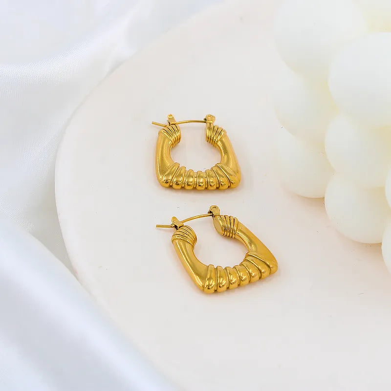 Regal Square Vintage Hoop Earrings