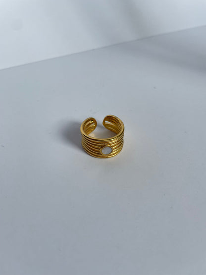 Gold multi layer ring