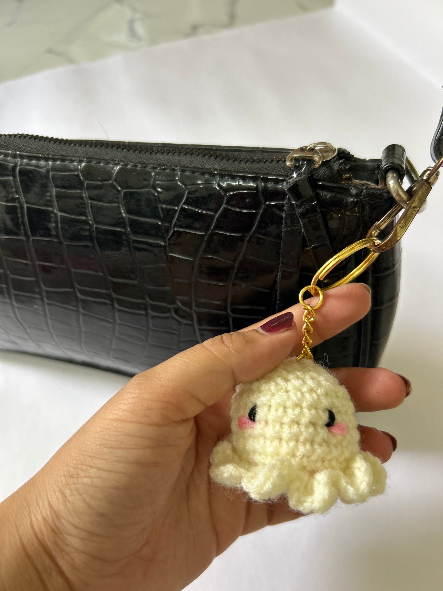Blushing Octopus Keychain