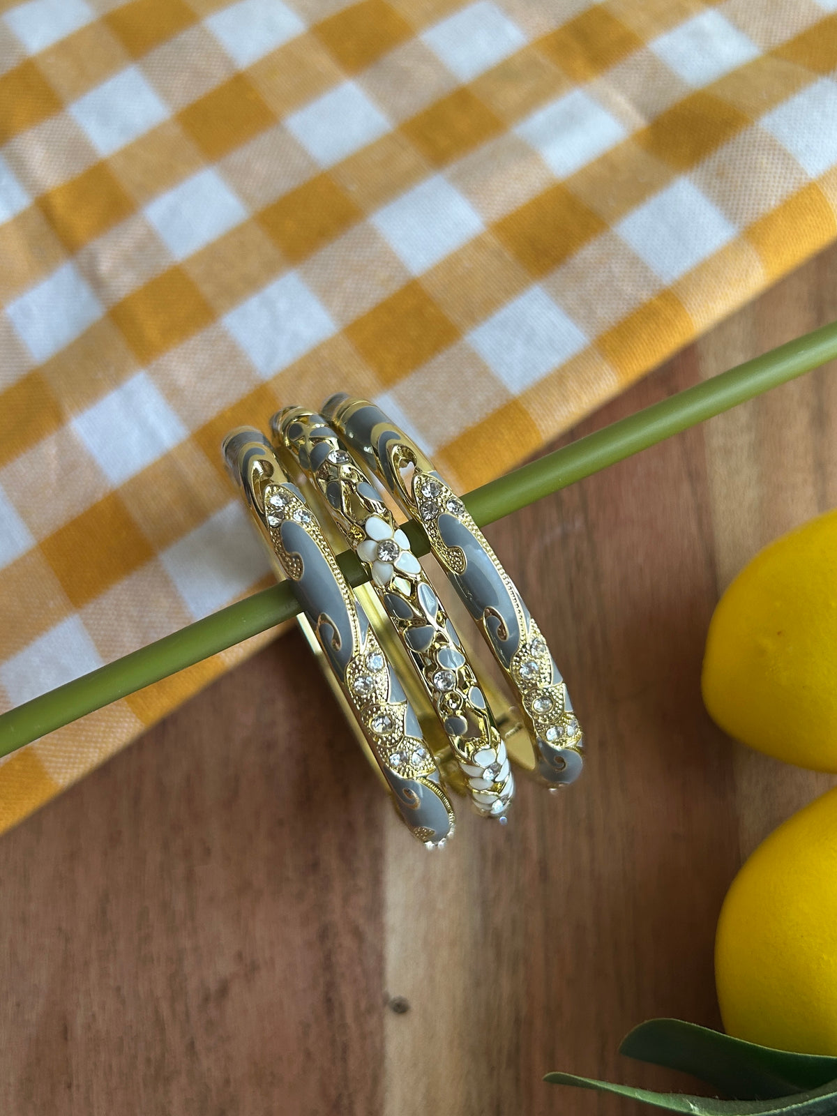 Grey Victorian Bangle Stack (Pack of 3)