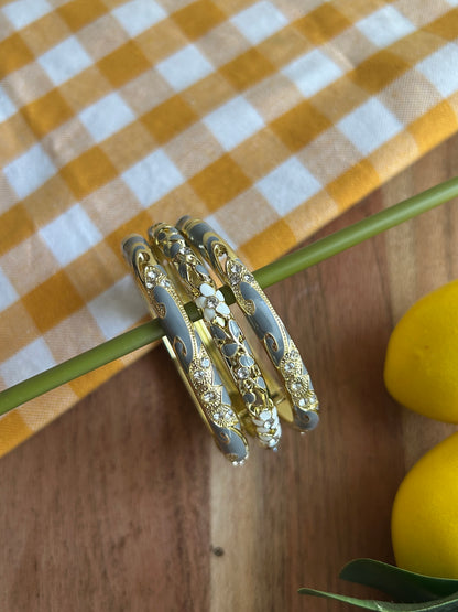 Grey Victorian Bangle Stack (Pack of 3)