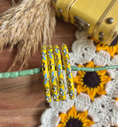Yellow Flower Vintage Bangle (each bangle)