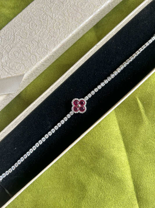 The Ruby Clover Tennis Bracelet