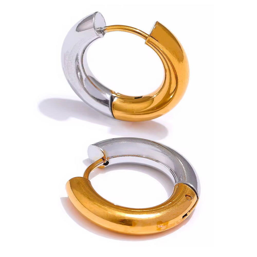 Medusa Mixed Metal Hoops