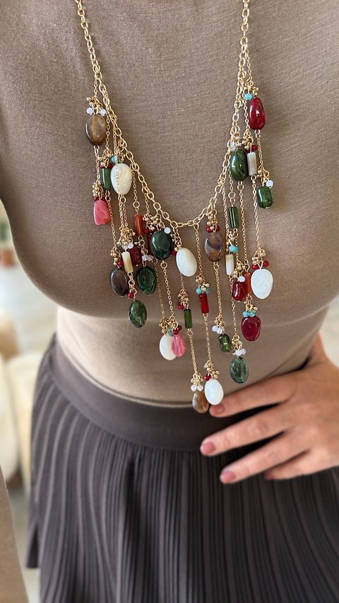 Boho Statement Waterfall Necklace