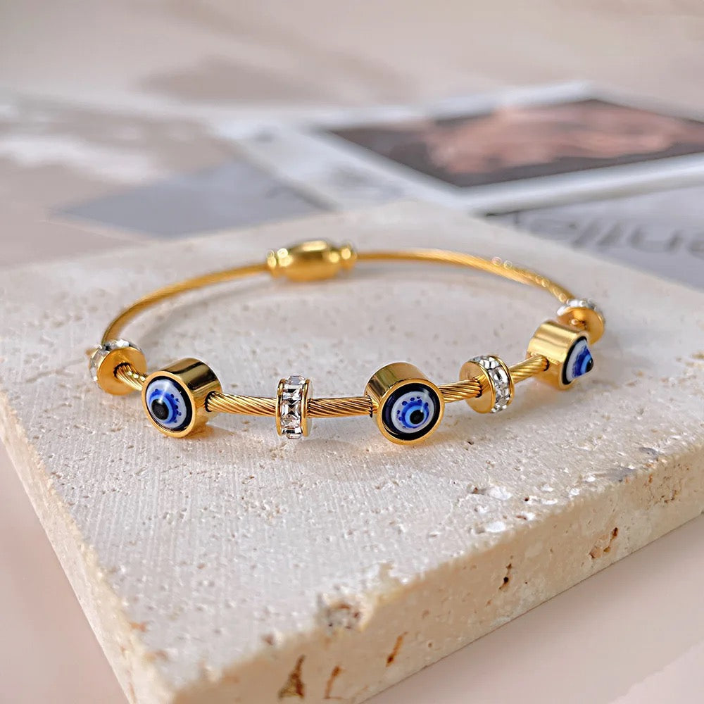 Evil Eye Gold Magnetic Bracelet