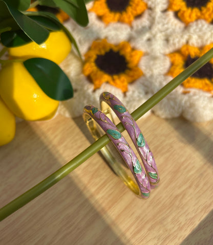 Purple Floral Vintage Bangle (each bangle)