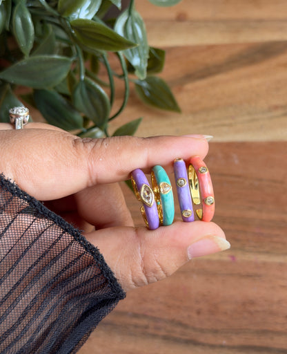 Dainty Enamel Rings