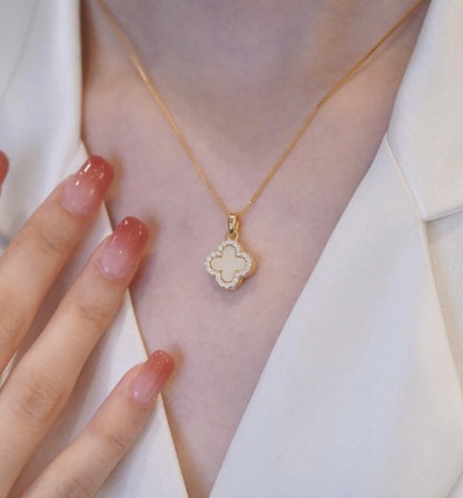 Reversible Clover Leaf Pendant Necklace